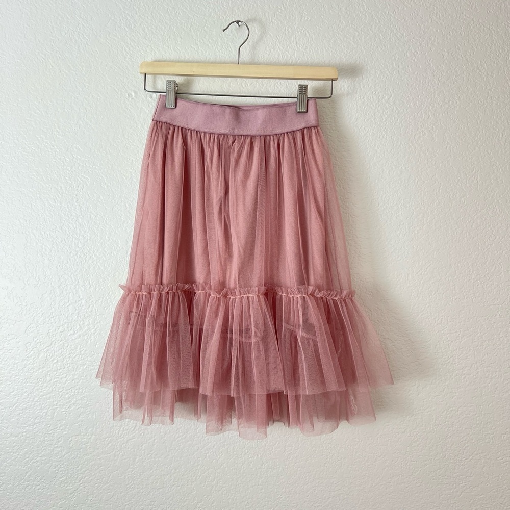Chic Pink Tulle A-Line Skirt